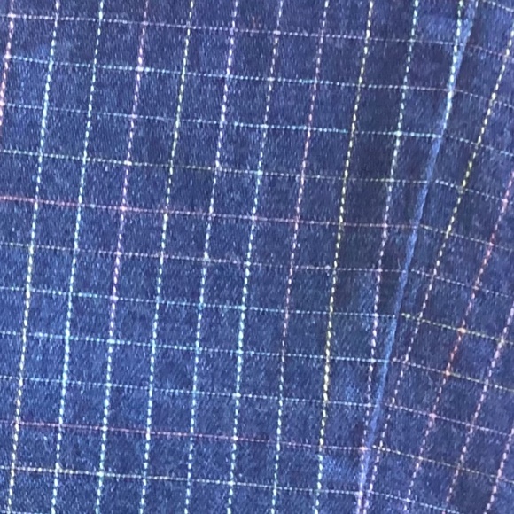 Vintage 1980s highrise pastel grid stitched blue jeans - Picture 13 of 13